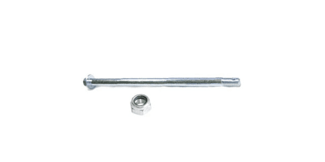EJE DELANTERO 12x215 YAMAHA DT100K-DT125-DT175-DTK125-DTK175-RX100 CON TUERCA DE SEGURIDAD