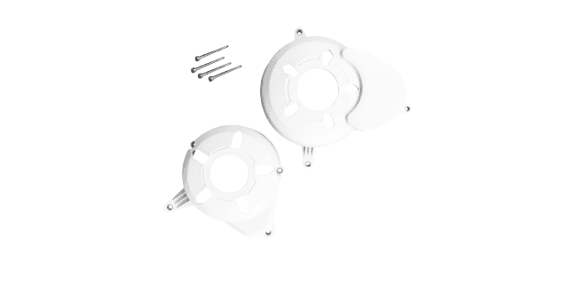 KIT PROTECTOR PLASTICO TAPA VOLANTE-TAPA CLUTCH  PULSAR 180 - 220 BLANCA