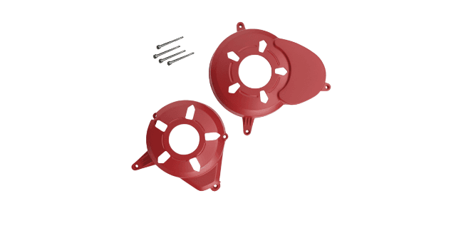 KIT PROTECTOR PLASTICO TAPA VOLANTE-TAPA CLUTCH PULSAR 180 - 220 ROJA