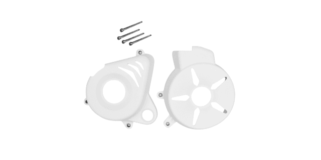 KIT PROTECTOR PLASTICO TAPA VOLANTE-TAPA CLUTCH  PULSAR NS 200 BLANCA