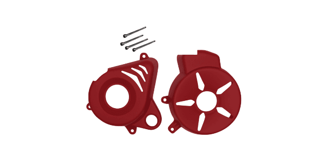 KIT PROTECTOR PLASTICO TAPA VOLANTE-TAPA CLUTCH  PULSAR NS 200 ROJA